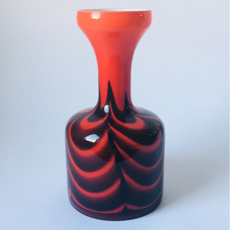 Vase Pop Art vintage en verre par Opaline Florence, Italie 1970