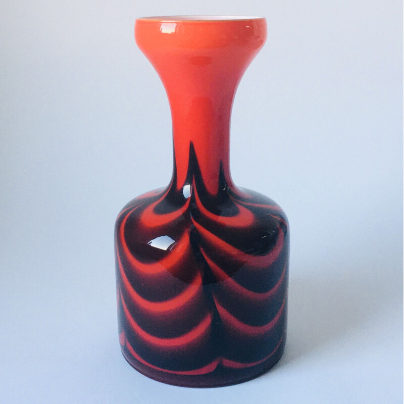 Vintage Pop Art glass vase by Opaline Florence, Italy 1970s