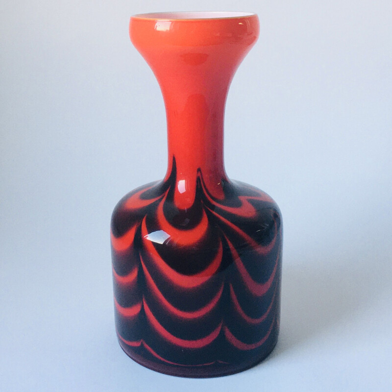 Vintage Pop Art glass vase by Opaline Florence, Italy 1970s