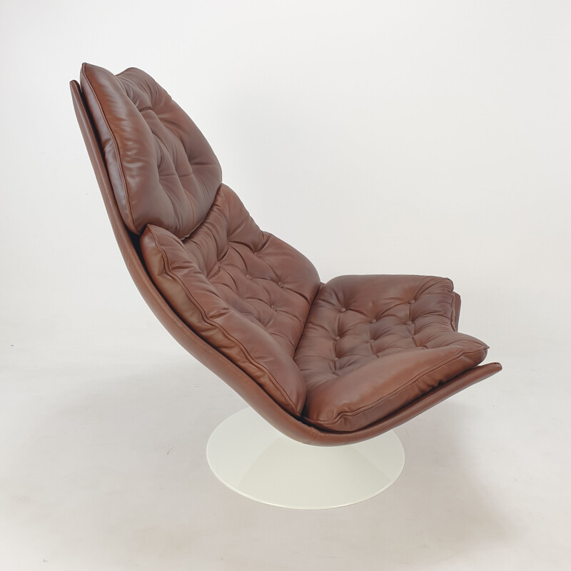 Mid century leather F588 lounge chair by Geoffrey Harcourt for Artifort, 1960s