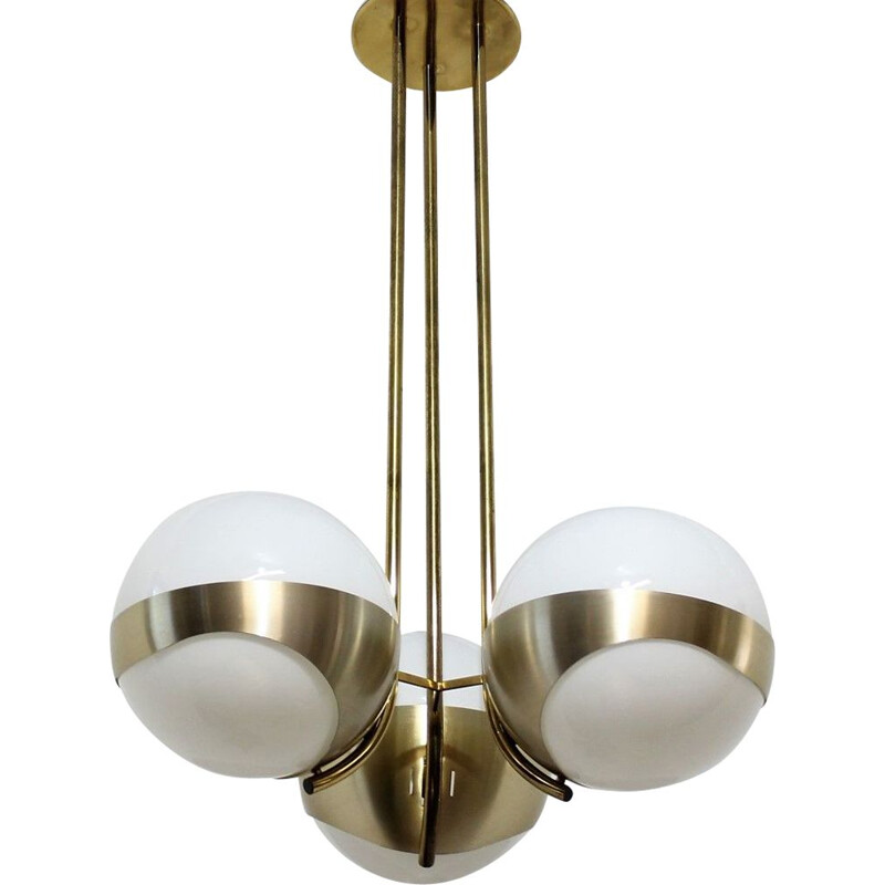 Mid century italian chandelier by Lamperti, 1970s