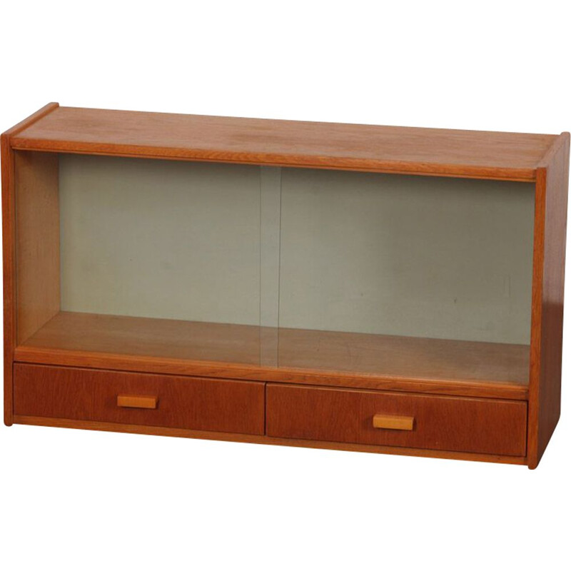 Vintage Czech wall display cabinet, 1960