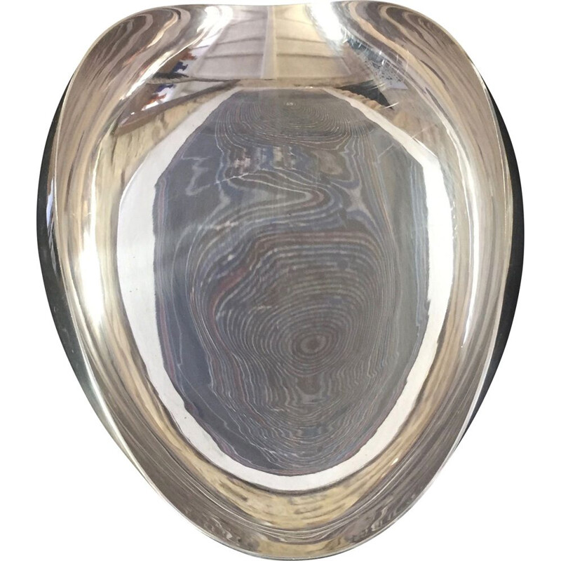 Coupe vintage en métal argenté "FALA" de Guido Niest, Italie