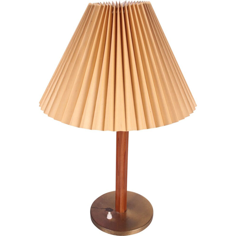 Danish vintage table lamp with original shade, 1960s