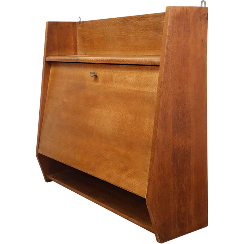 Vintage oakwood wall secretary, 1950