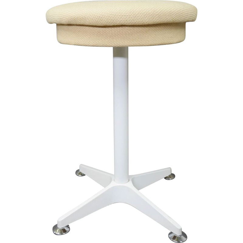 Vintage white metal stool from Bremshey & Co., Germany 1960s