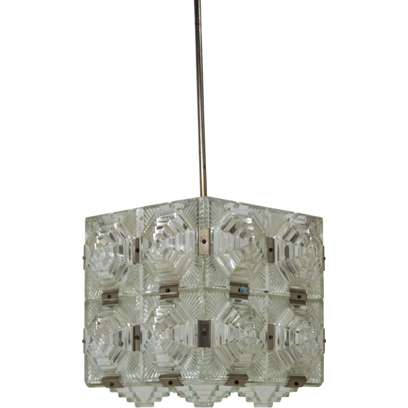 Colgante vintage de cristal de Kamenicky Senov, 1960