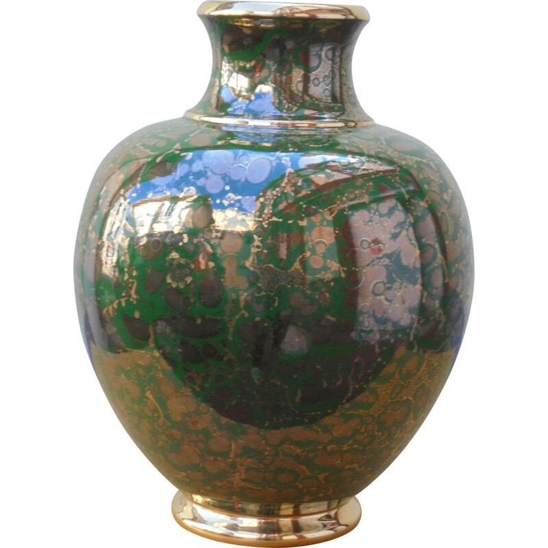 Vase sèvres Art déco vintage de Mazeaud et Faverot, 1950