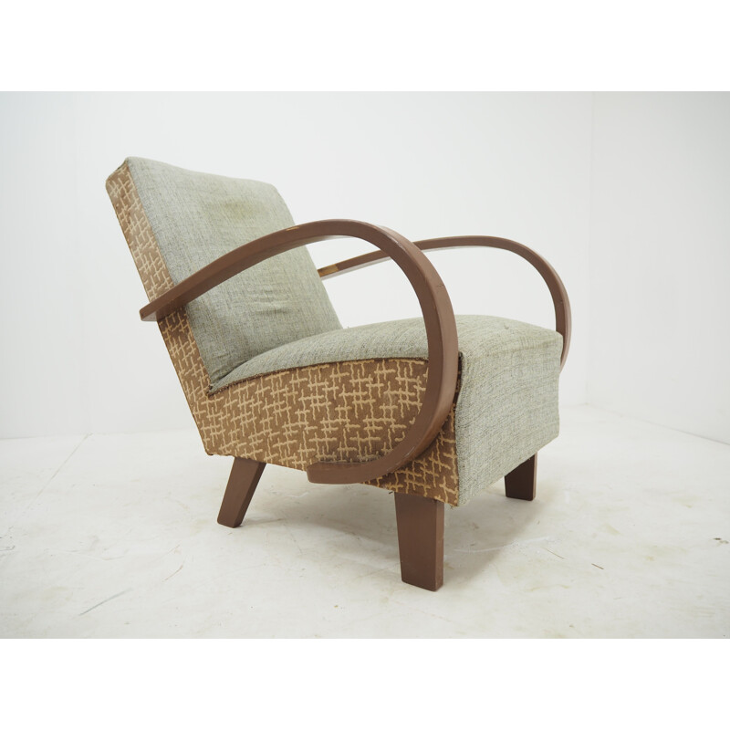 Vintage Art Deco fauteuil, Tsjechoslowakije 1940