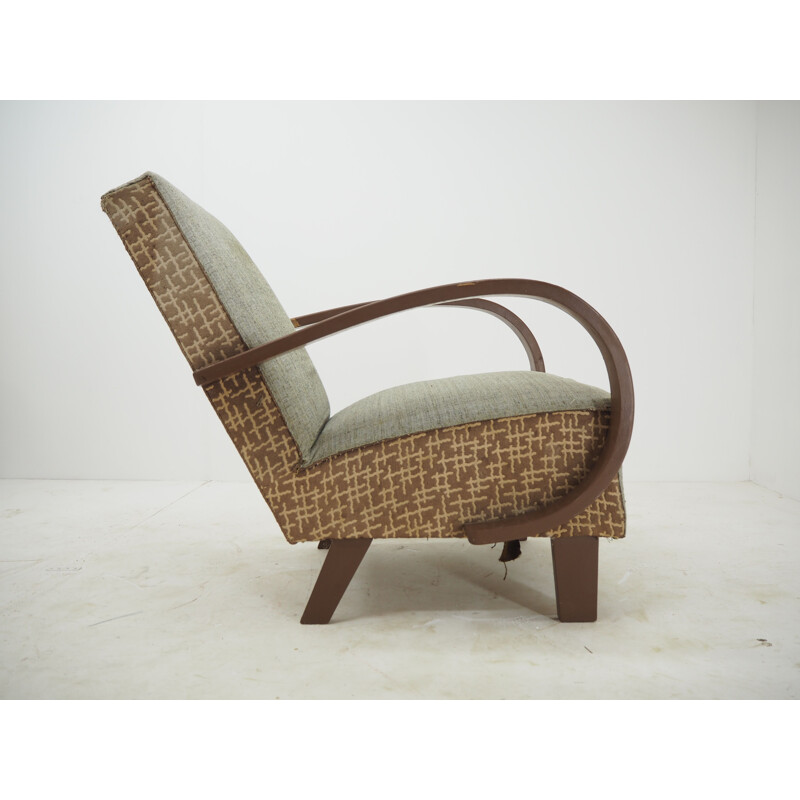 Vintage Art Deco armchair, Czechoslovakia 1940s