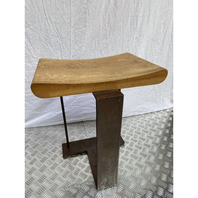 Tabouret vintage SN3 en "T" de Pierre Chareau