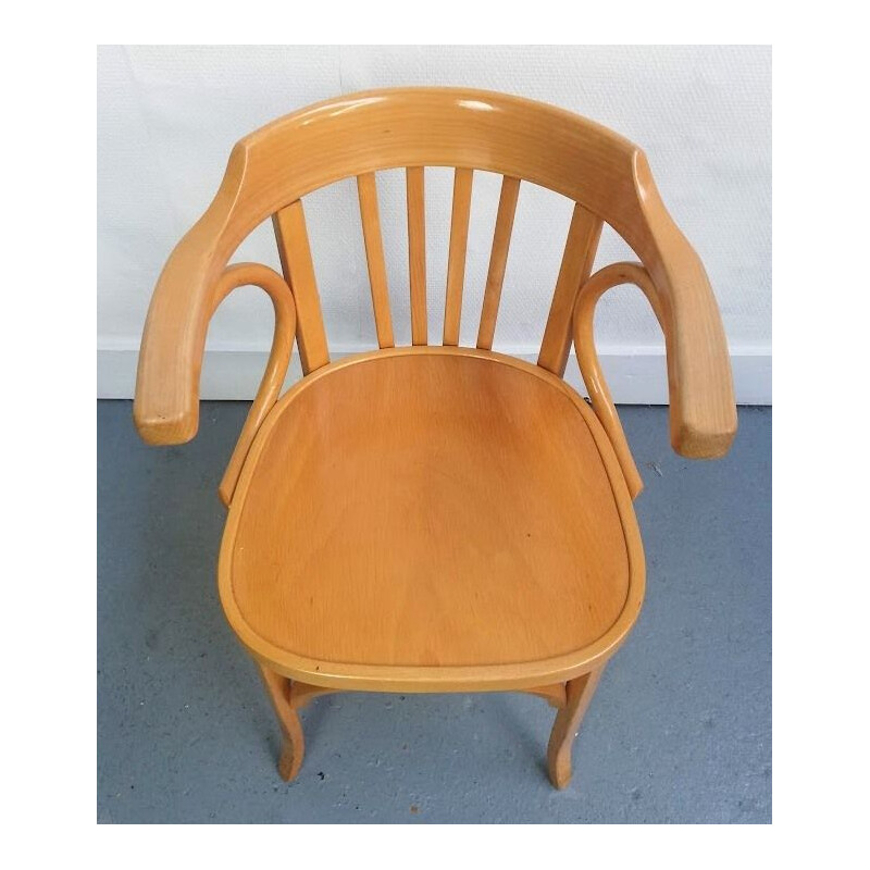 Vintage-Stuhl aus massivem Buchenholz von Baumann, 1960