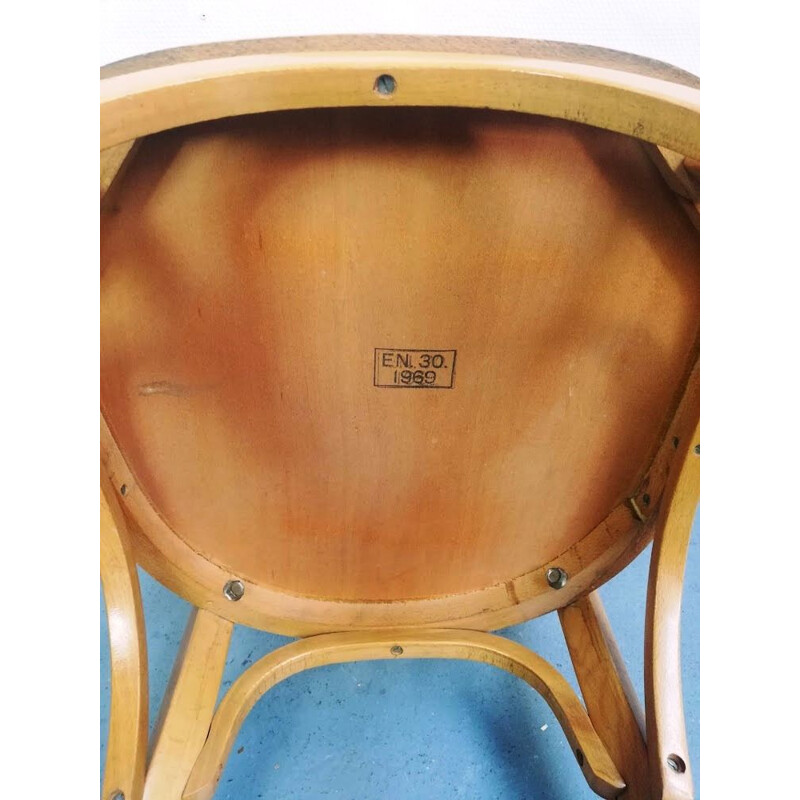Chaise vintage en bois de hêtre massif par Baumann, 1960
