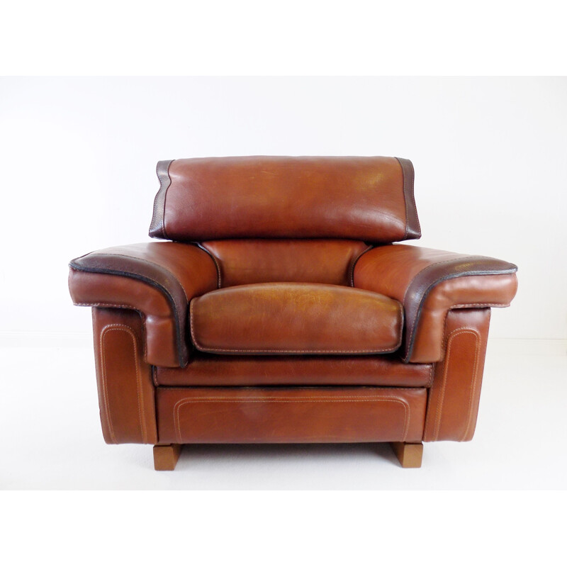 Mid century leather armchair by Roche Bobois, 1970s