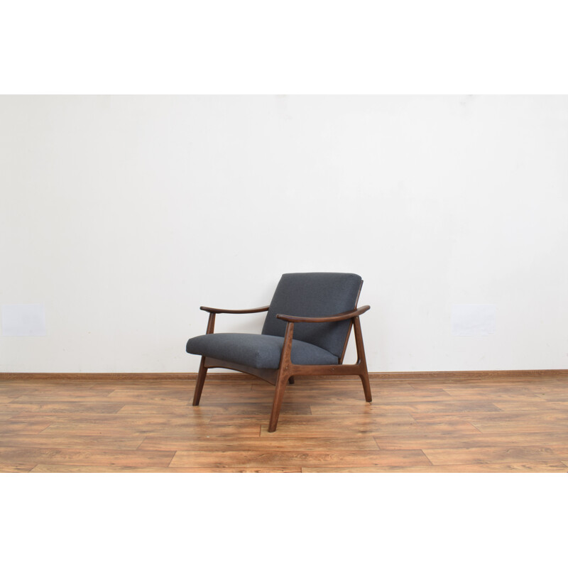 Pair of mid-century German solid beech wood armchairs, 1960s