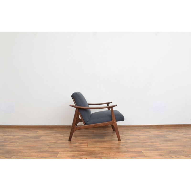 Pair of mid-century German solid beech wood armchairs, 1960s