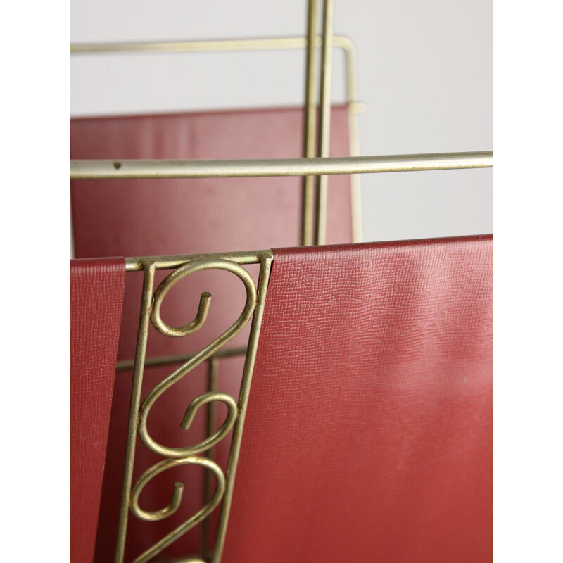 Porte-revues rouge italien vintage