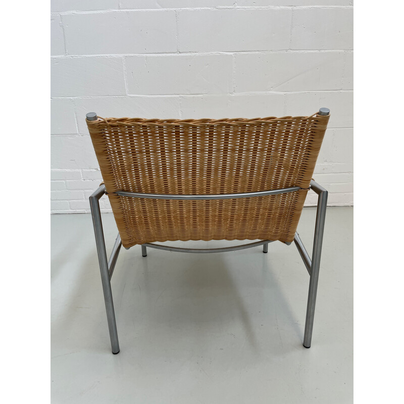 Vintage woven wicker armchair by Martin Visser for Spectrum