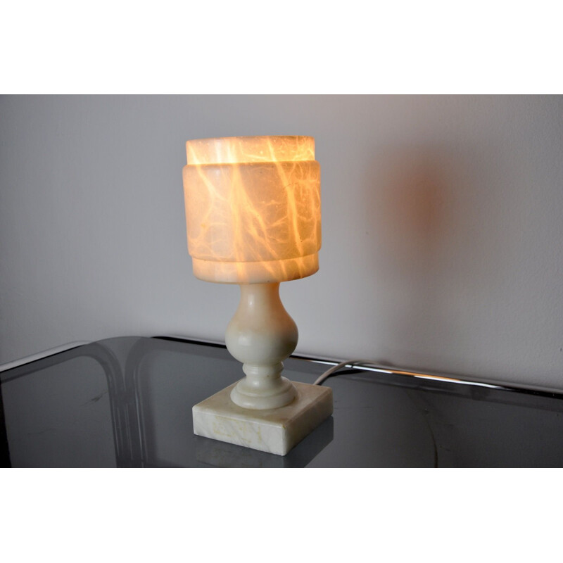 Mid century alabaster table lamp, 1980