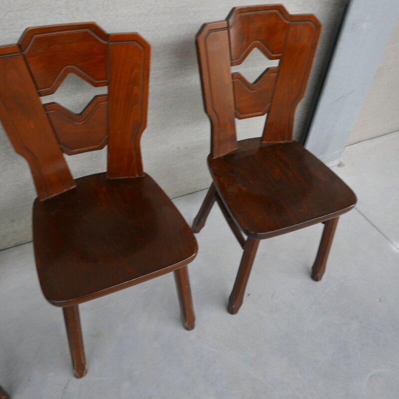 Ensemble de 8 chaises néerlandaises vintage en bois, 1960