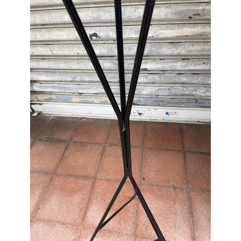 Vintage French coat rack in black lacquered metal, 1960