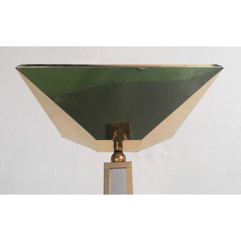 Mid century brass halogen floor lamp, 1980