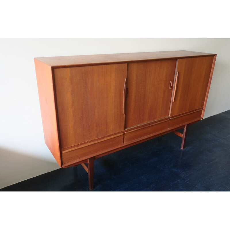 Mid-century Danish teak sideboard with sliding doors, 1960s