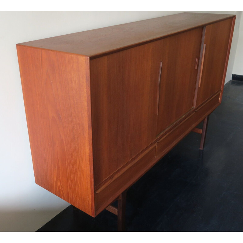 Mid-century Danish teak sideboard with sliding doors, 1960s