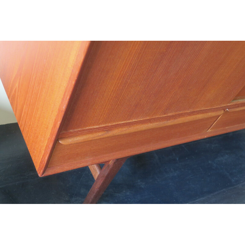 Mid-century Danish teak sideboard with sliding doors, 1960s