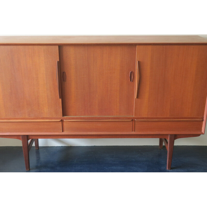 Mid-century Danish teak sideboard with sliding doors, 1960s