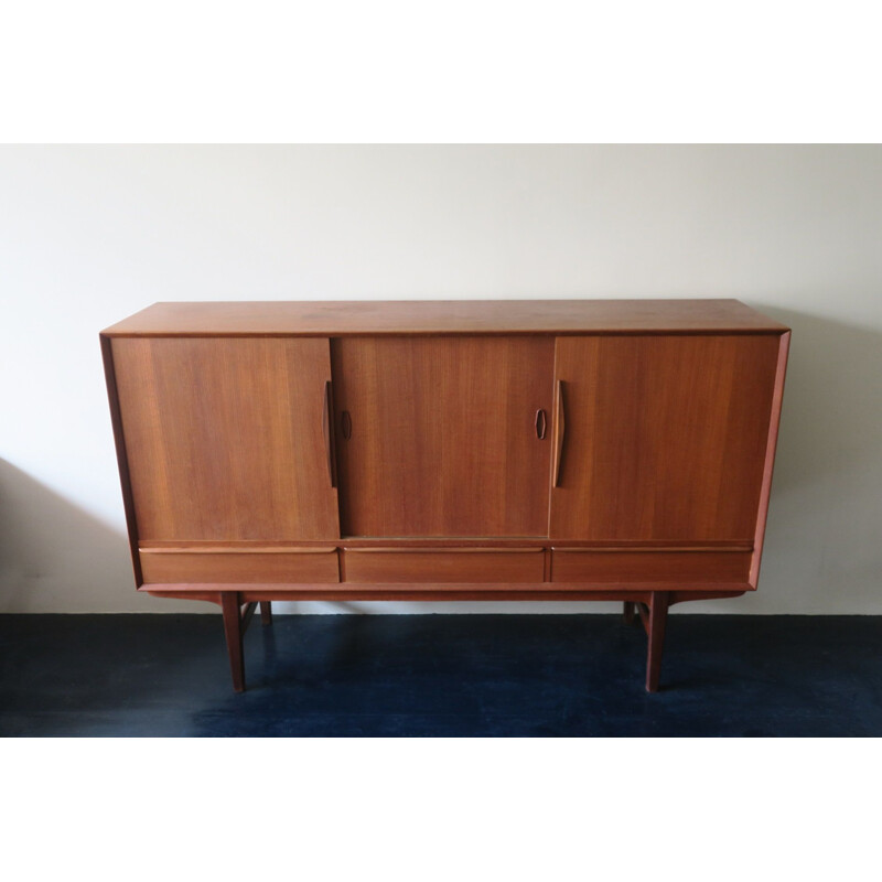 Mid-century Danish teak sideboard with sliding doors, 1960s