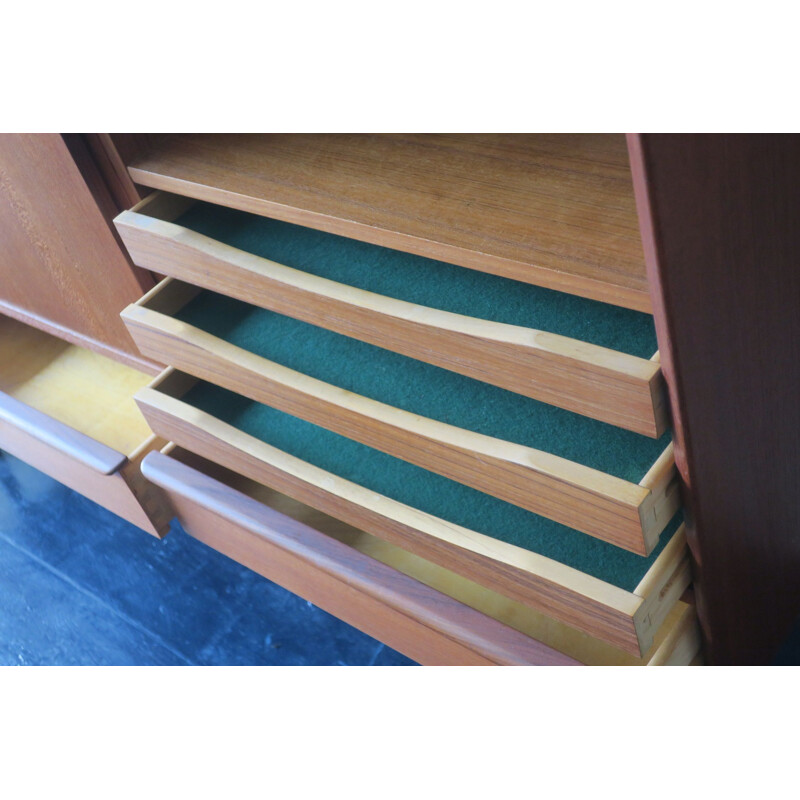 Mid-century Danish teak sideboard with sliding doors, 1960s