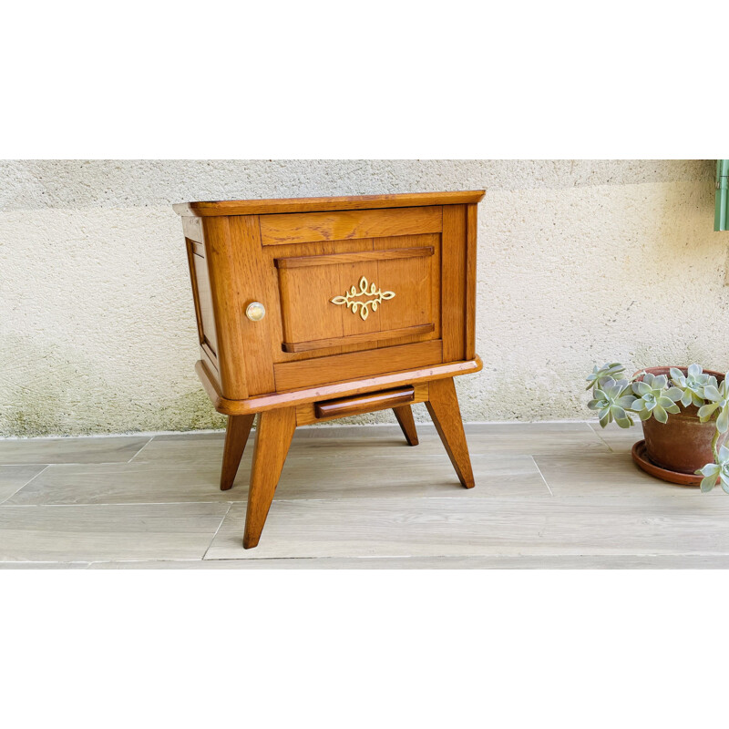 Vintage night stand with compass legs