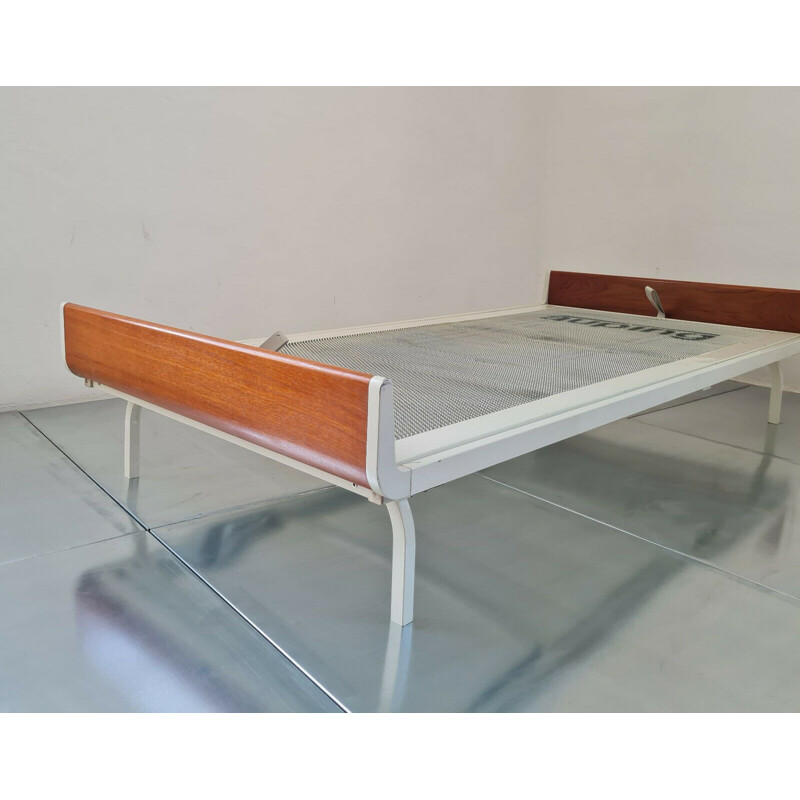 Vintage teak metal daybed by Friso Kramer for Auping, 1970