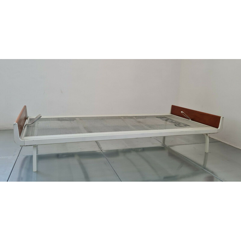 Vintage teak metal daybed by Friso Kramer for Auping, 1970