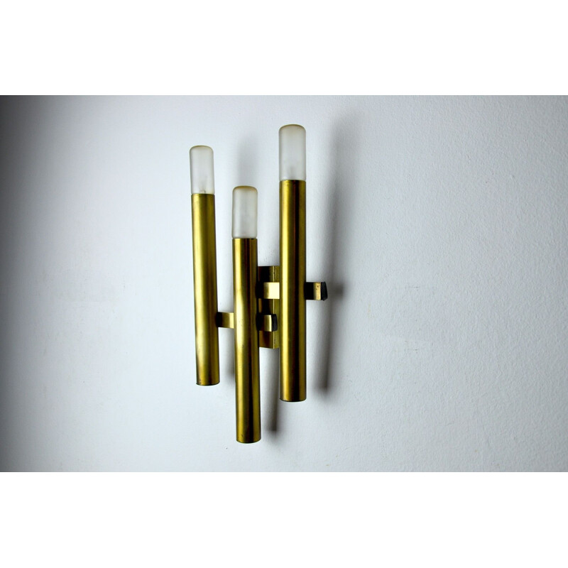 Vintage 3-light wall lamp by Sciolari for Boulanger, 1970