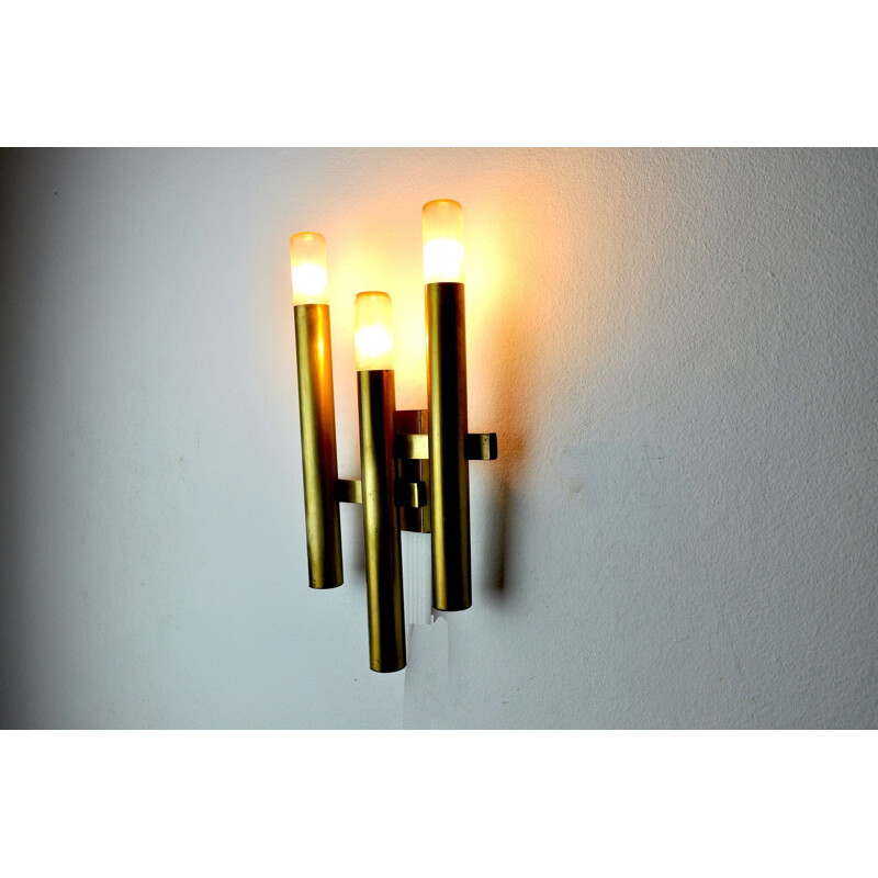 Vintage 3-light wall lamp by Sciolari for Boulanger, 1970