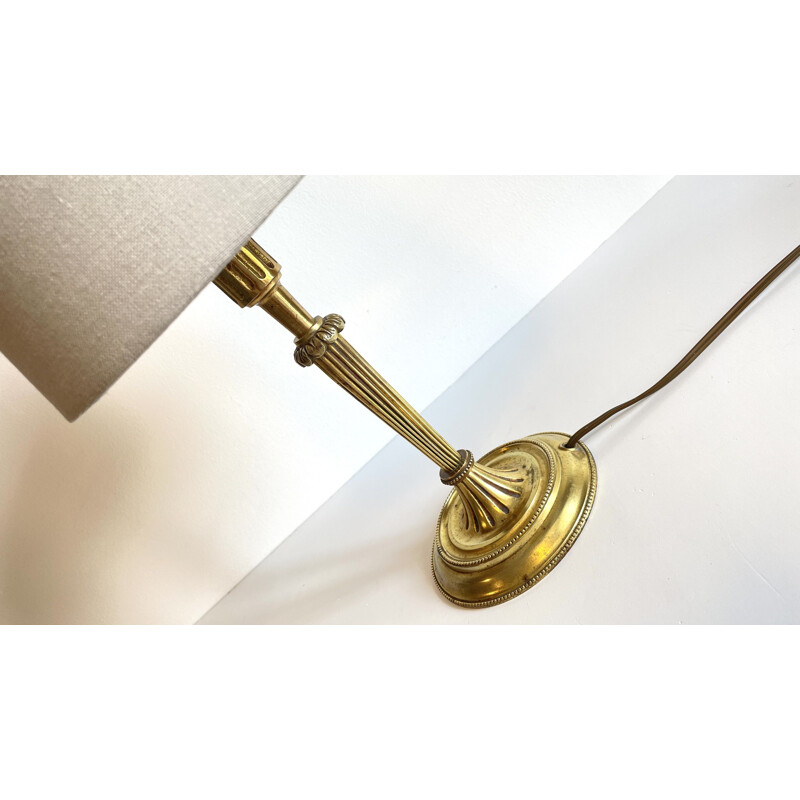 Vintage lamp in solid brass and fabric