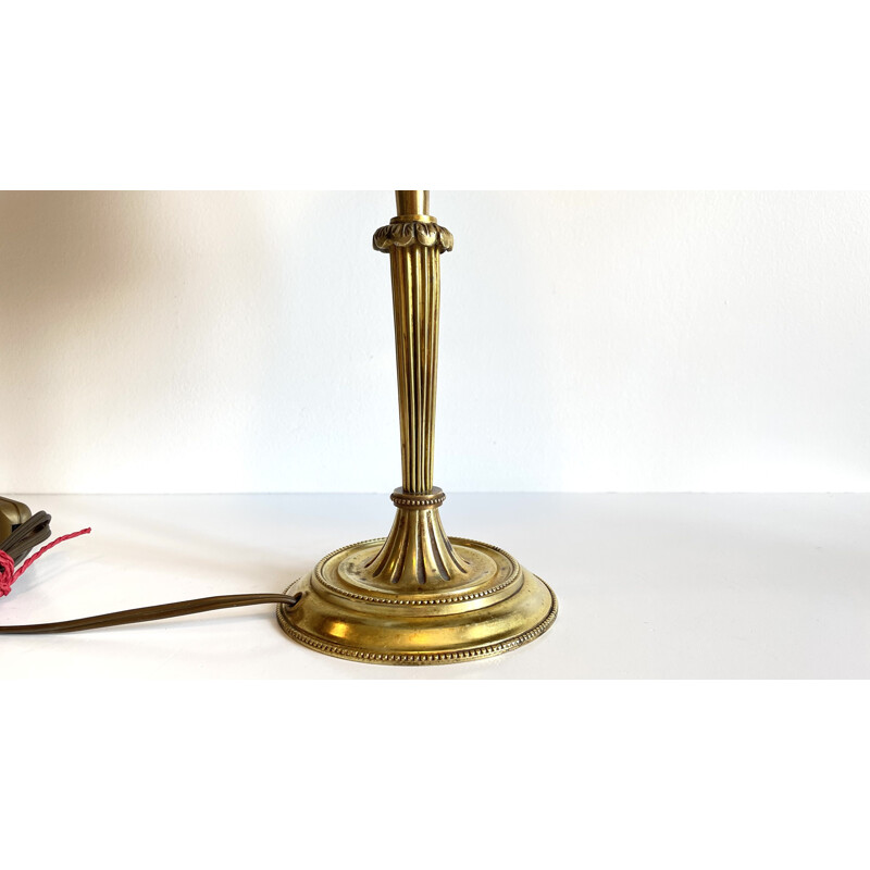 Vintage lamp in solid brass and fabric