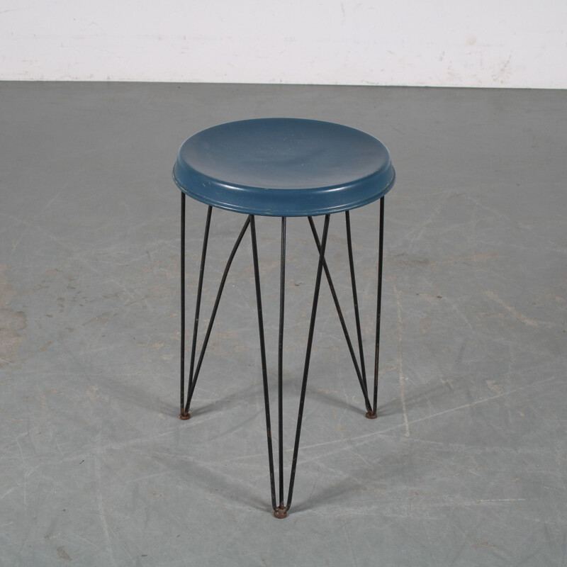 Vintage hairpin stool by Tjerk Reijenga for Pilastro, Netherlands 1950s
