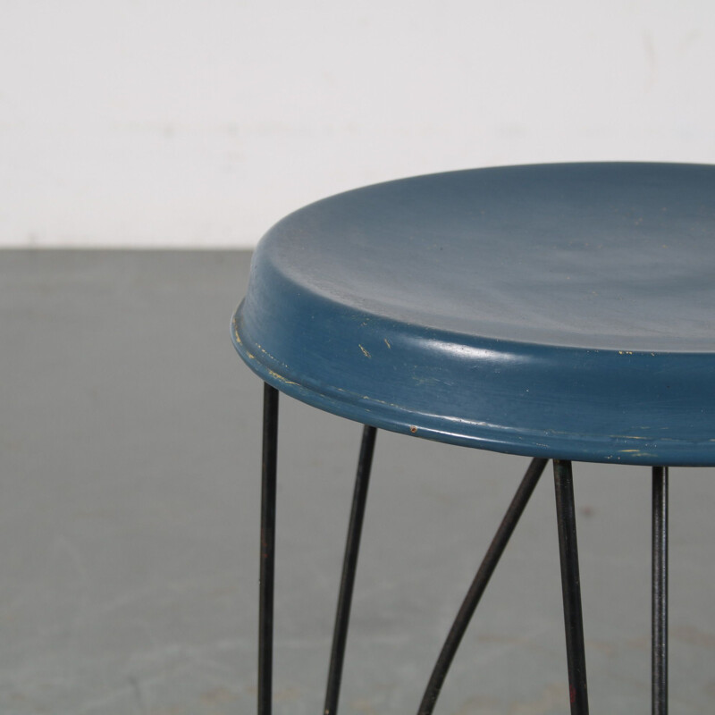 Vintage hairpin stool by Tjerk Reijenga for Pilastro, Netherlands 1950s