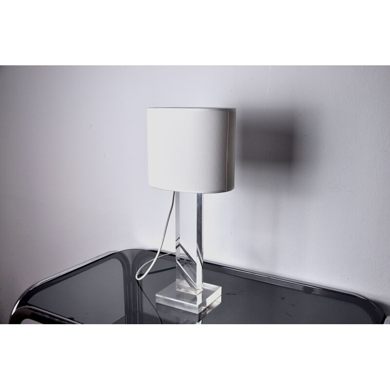 Lampe de table vintage en méthacrylate, France 1980
