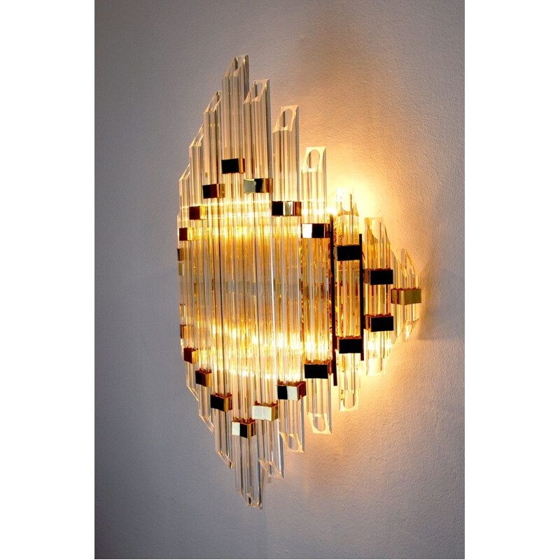 Vintage Venini glass wall lamp, Italy 1970