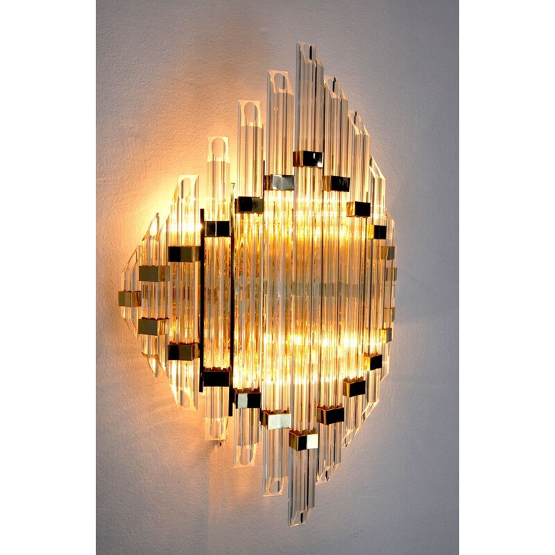 Vintage Venini glass wall lamp, Italy 1970