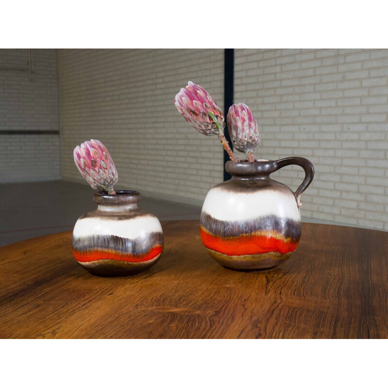 Set of 2 Scheurich vases in ceramic - 1950s