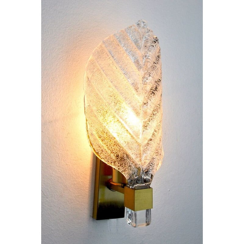 Vintage frosted glass wall lamp by Carl Fagerlund for Lyfa, Austria 1970