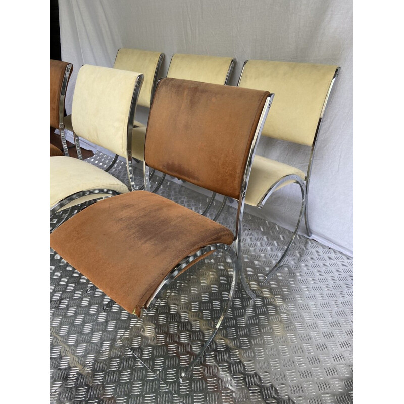 Set van 6 vintage stoelen van Boris Tabacoff voor Christofle, 1970
