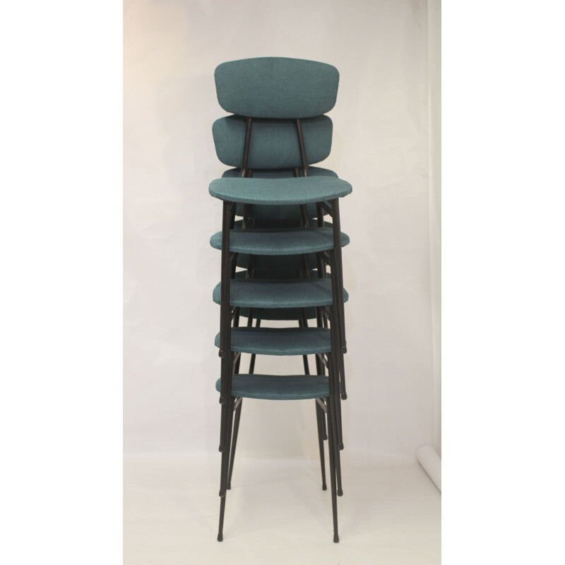 Vintage tubular metal and fabric chair, 1950-1960