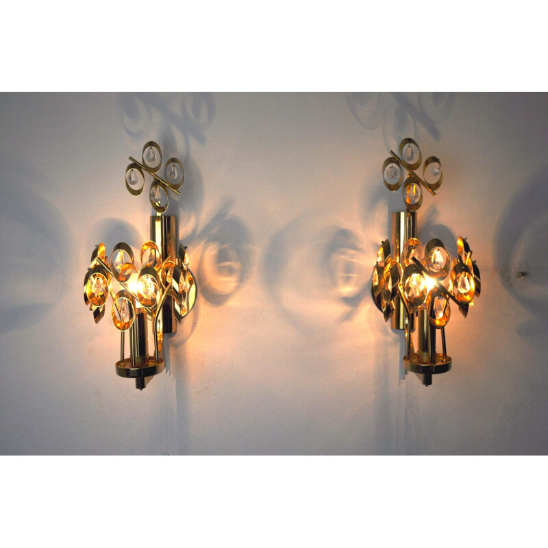 Pair of vintage Palwa wall lamps by Ernest Palm, Spain 1960