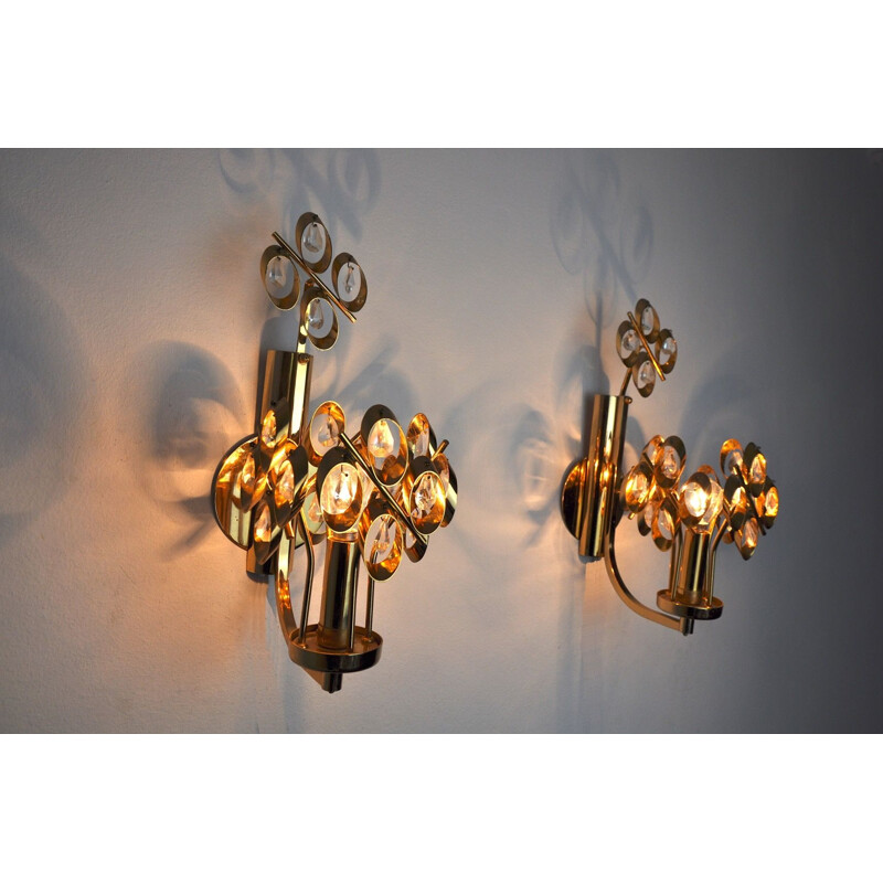 Pair of vintage Palwa wall lamps by Ernest Palm, Spain 1960